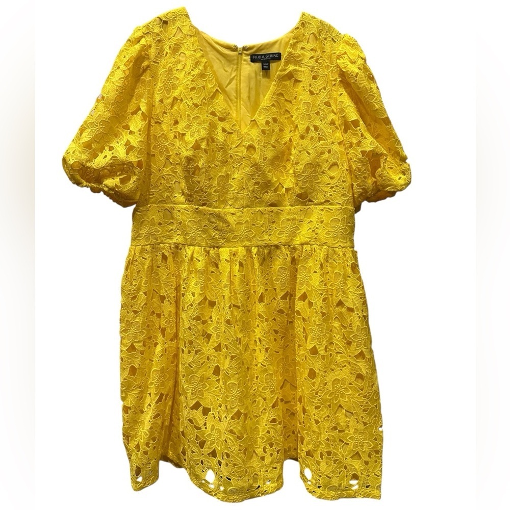 Prabal Gurung Bright Yellow mini dress plus size 20